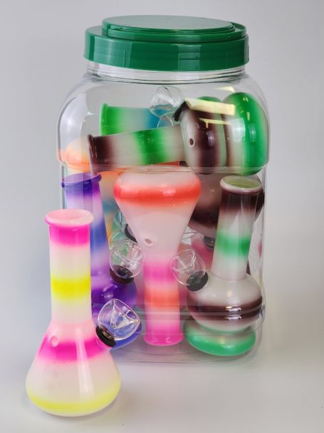 5 Inch Colored Pipes (12pc In 1 Jar)